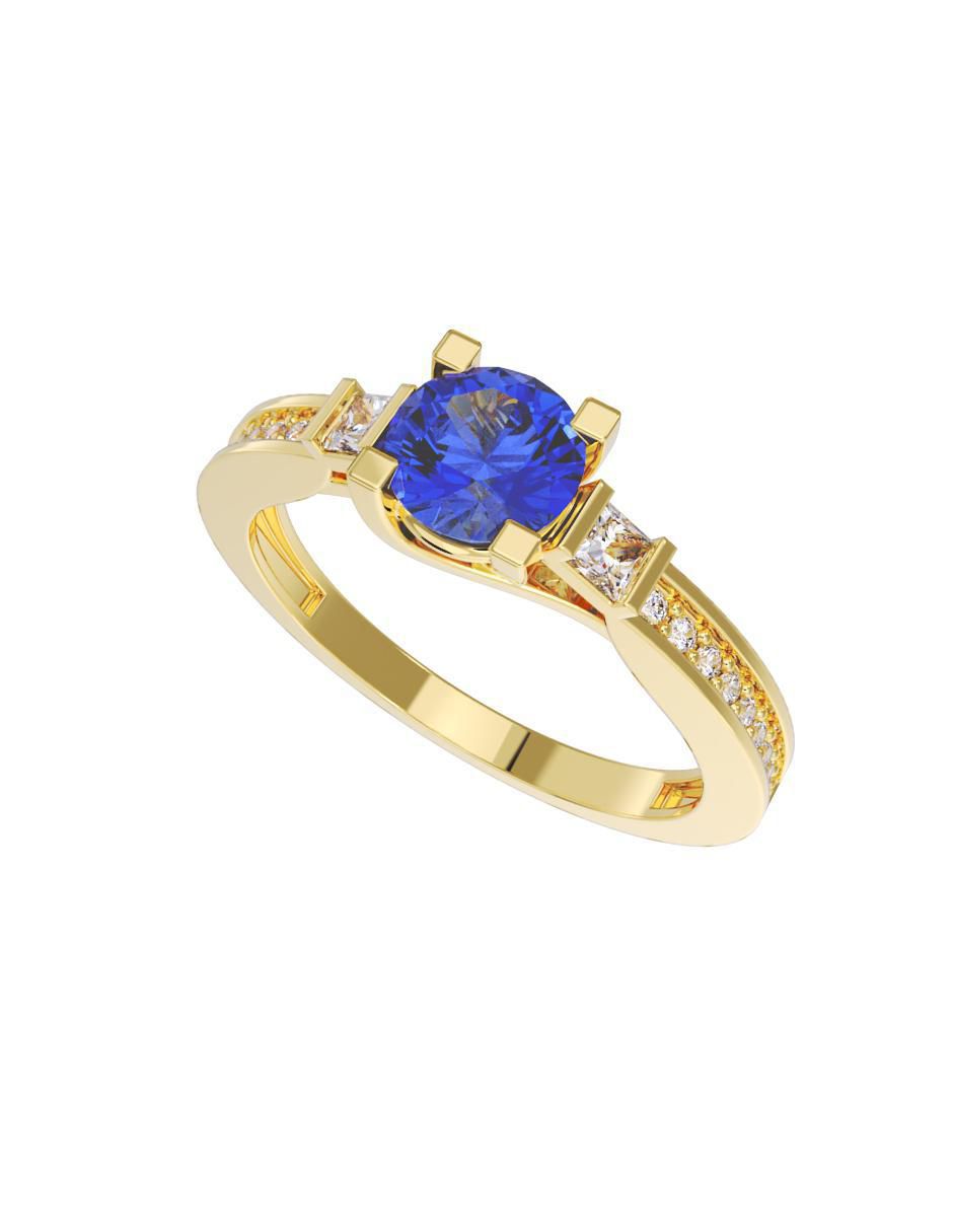 Anillo de compromiso "de" oro 14 k fonelli sin familia zirconia