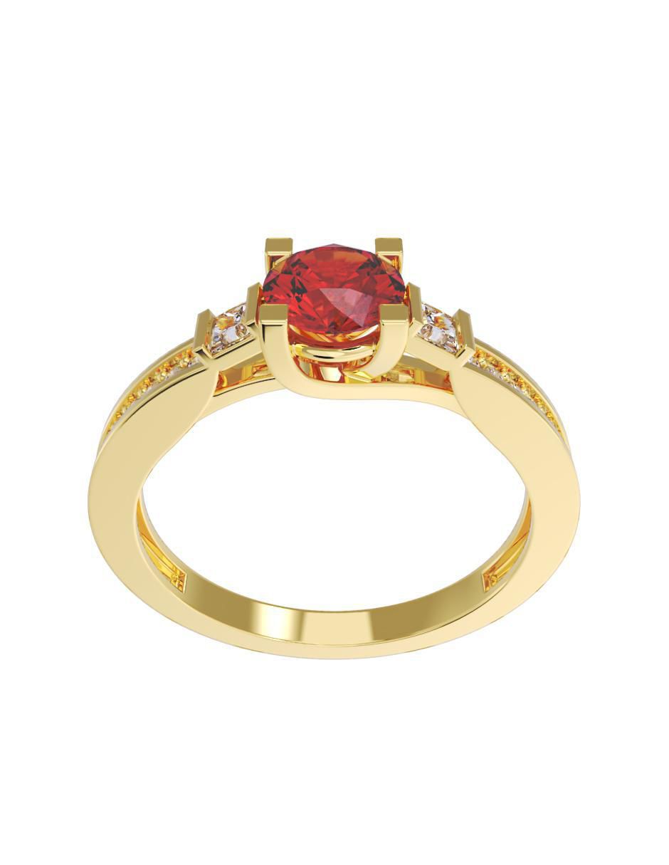 Anillo de compromiso "de" oro 14 k fonelli sin familia zirconia