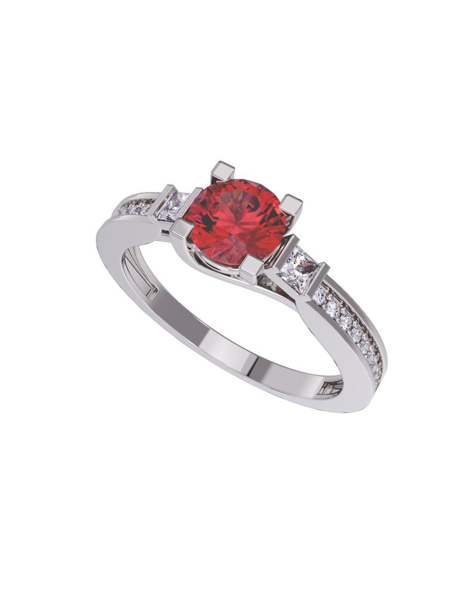 Anillo de compromiso de oro 14 k 4