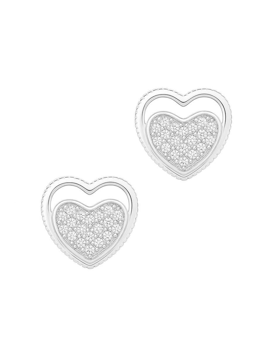 Broqueles de corazón de plata p 925 zirconia Broqueles de corazón de plata p 925 zirconia