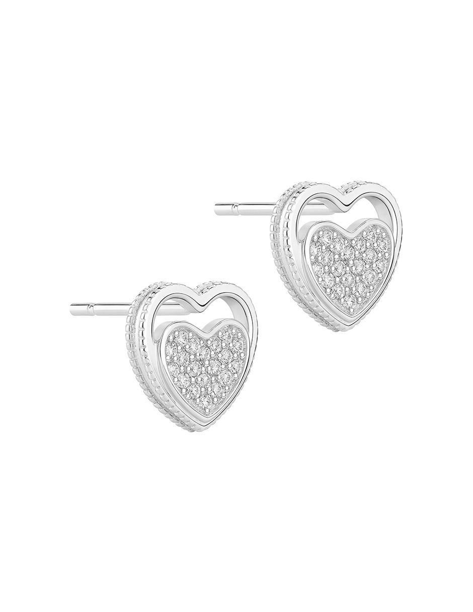 Broqueles de corazón de plata p 925 zirconia 2