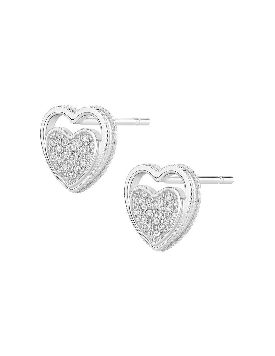 Broqueles de corazón de plata p 925 zirconia 3