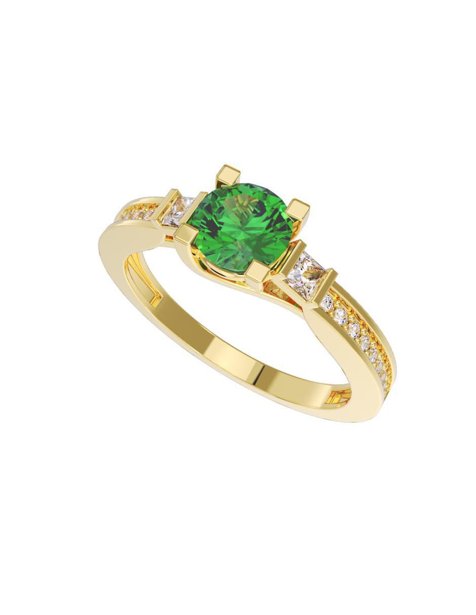 Anillo de compromiso "de" oro 14 k fonelli sin familia zirconia