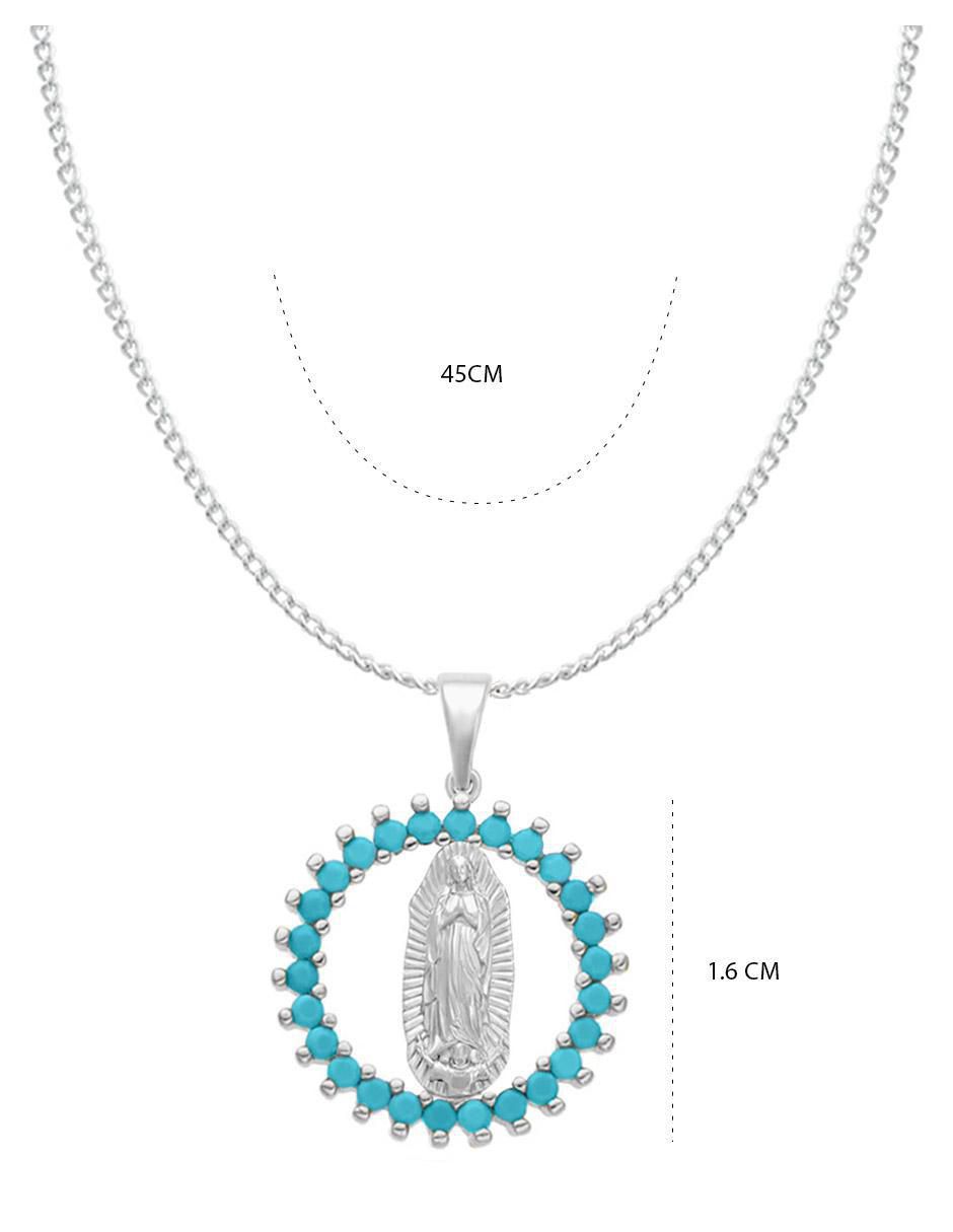 Collar con dije de virgen de plata P 925 5