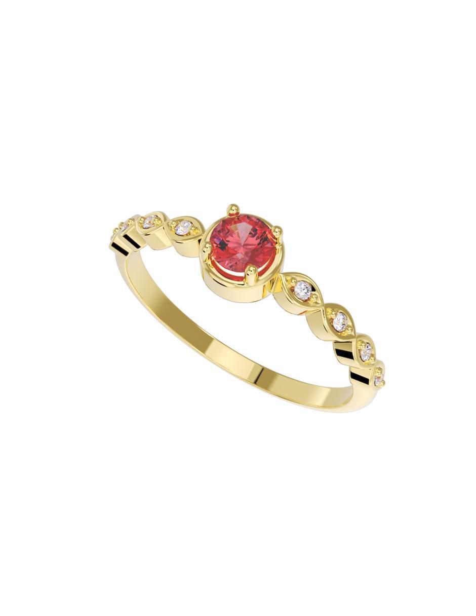 Anillo de compromiso "de" oro 14 k fonelli sin familia zirconia