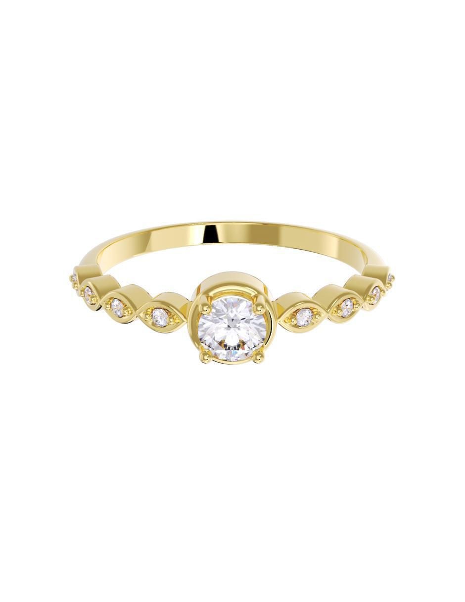 Anillo de compromiso de oro 14 k