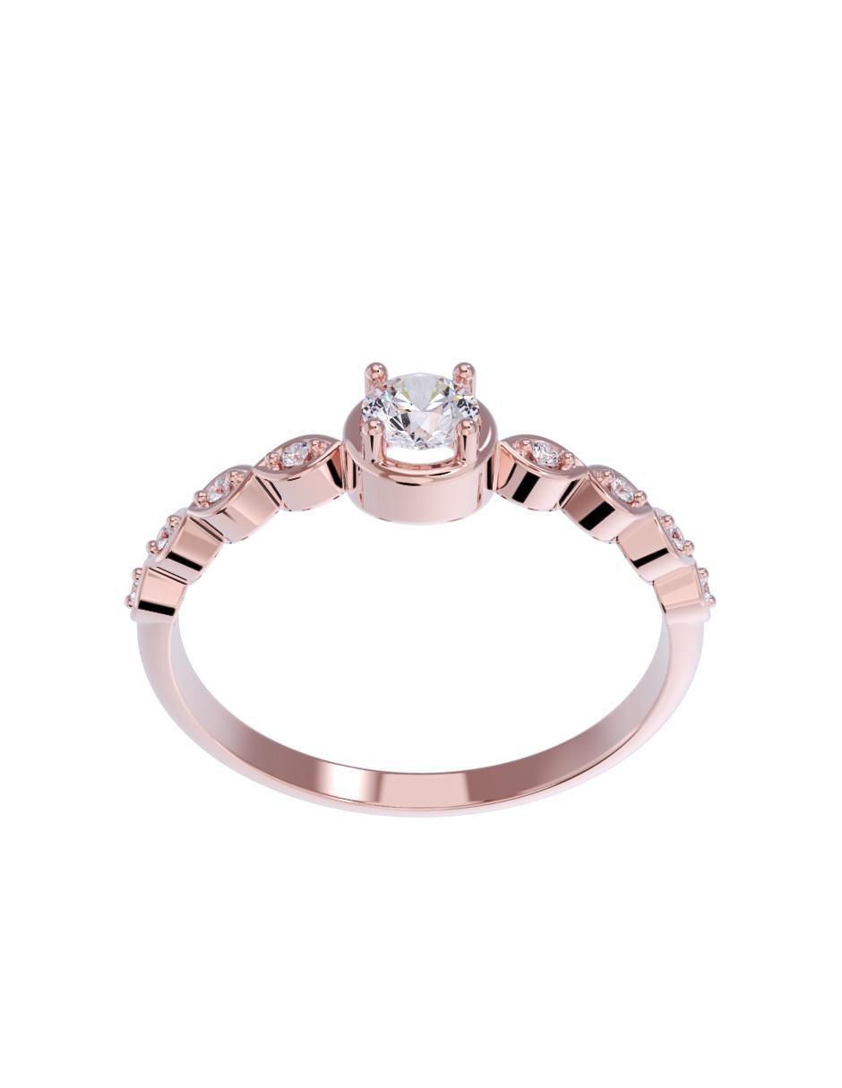 Anillo de compromiso de oro 14 k 2