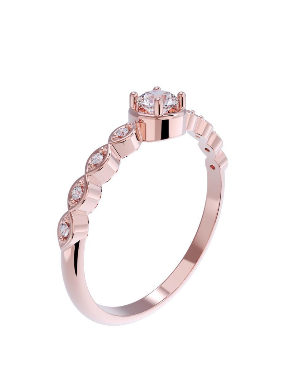 Anillo de compromiso de oro 14 k 3