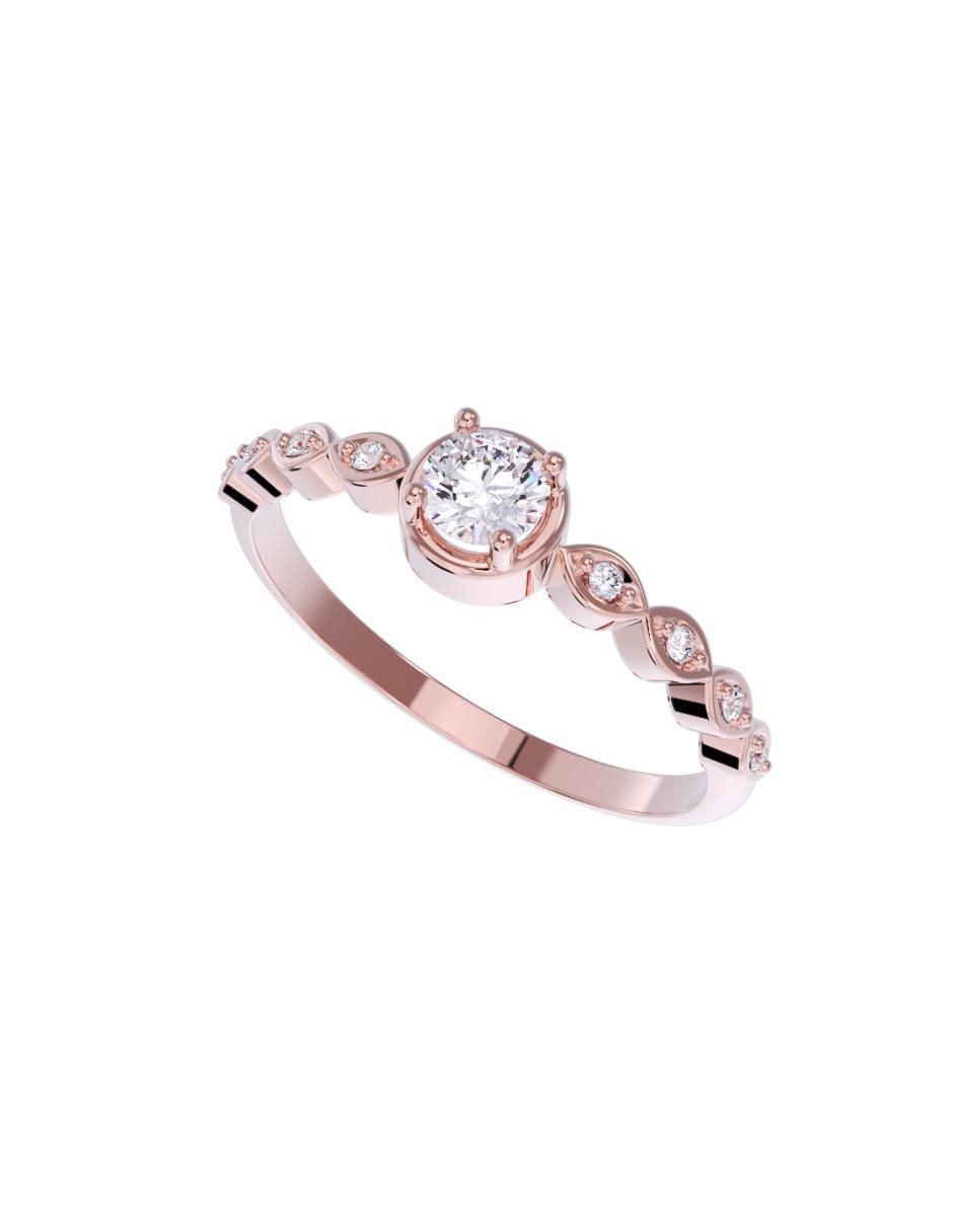 Anillo de compromiso de oro 14 k 4