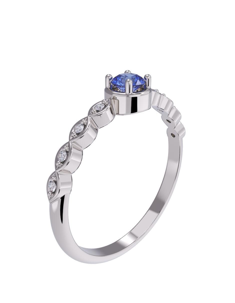 Anillo de compromiso de oro 14 k 3