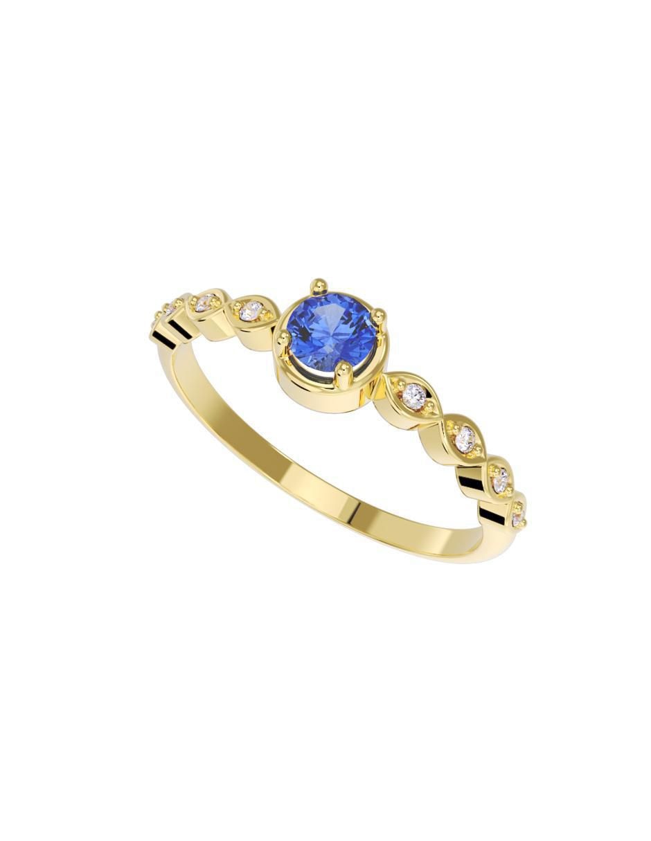 Anillo de compromiso "de" oro 14 k fonelli sin familia zirconia