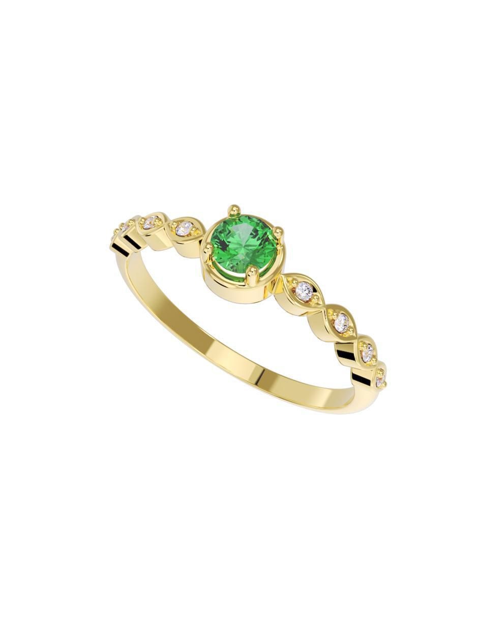 Anillo de compromiso de oro 14 k 4