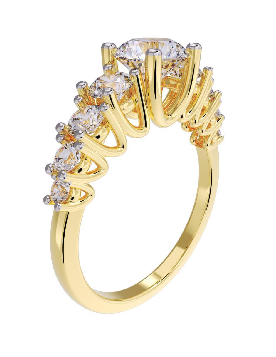 Anillo de compromiso "de" oro 14 k fonelli sin familia zirconia