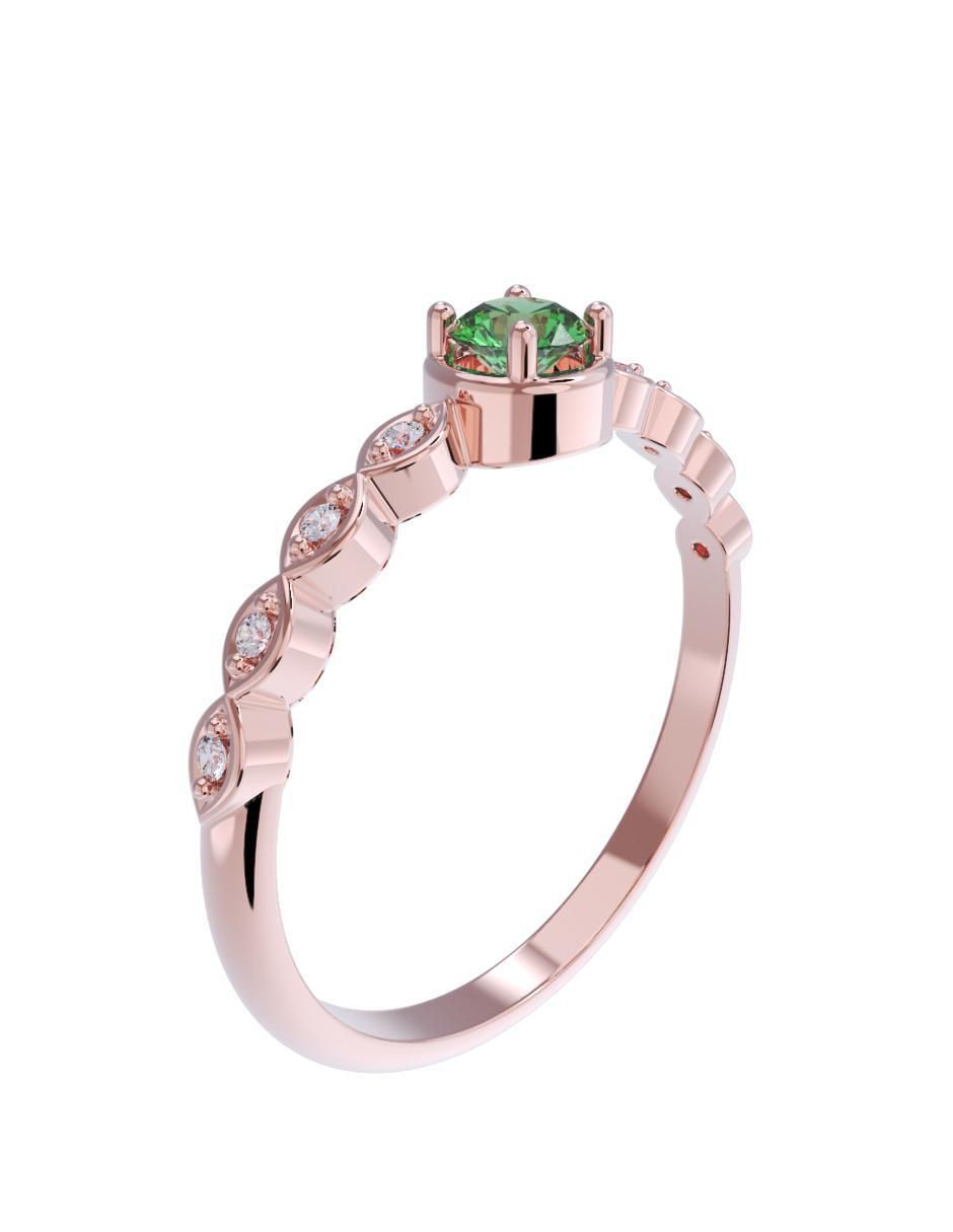 Anillo de compromiso de oro 14 k 3