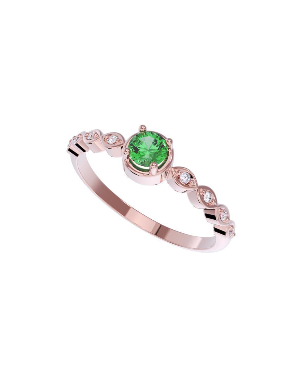 Anillo de compromiso de oro 14 k 4