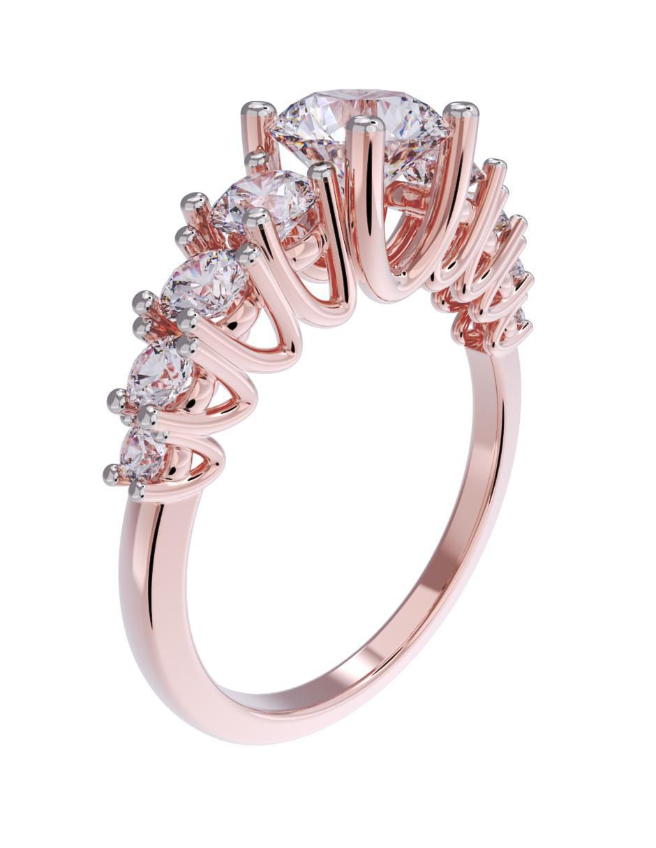 Anillo de compromiso de oro 14 k 3