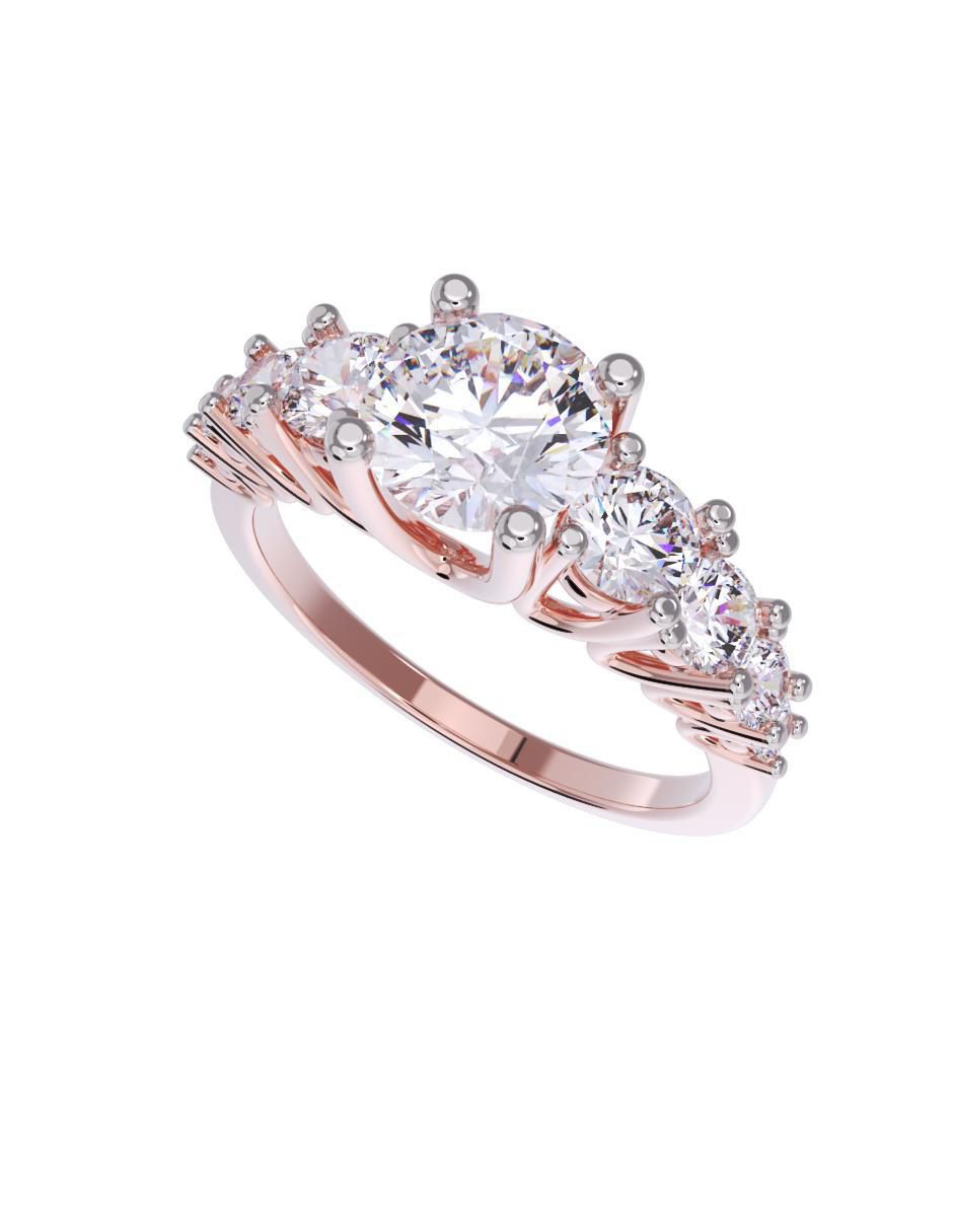 Anillo de compromiso de oro 14 k 4