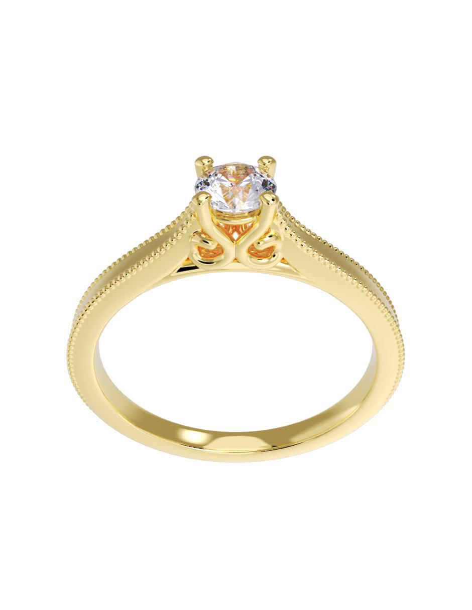 Anillo de compromiso "de" oro 10 k fonelli sin familia zirconia