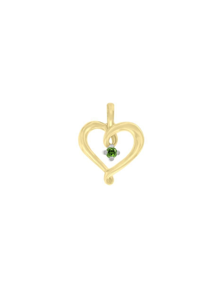 Dije de corazón coracao de oro 14 K esmeralda Dije de corazón coracao de oro 14 K esmeralda