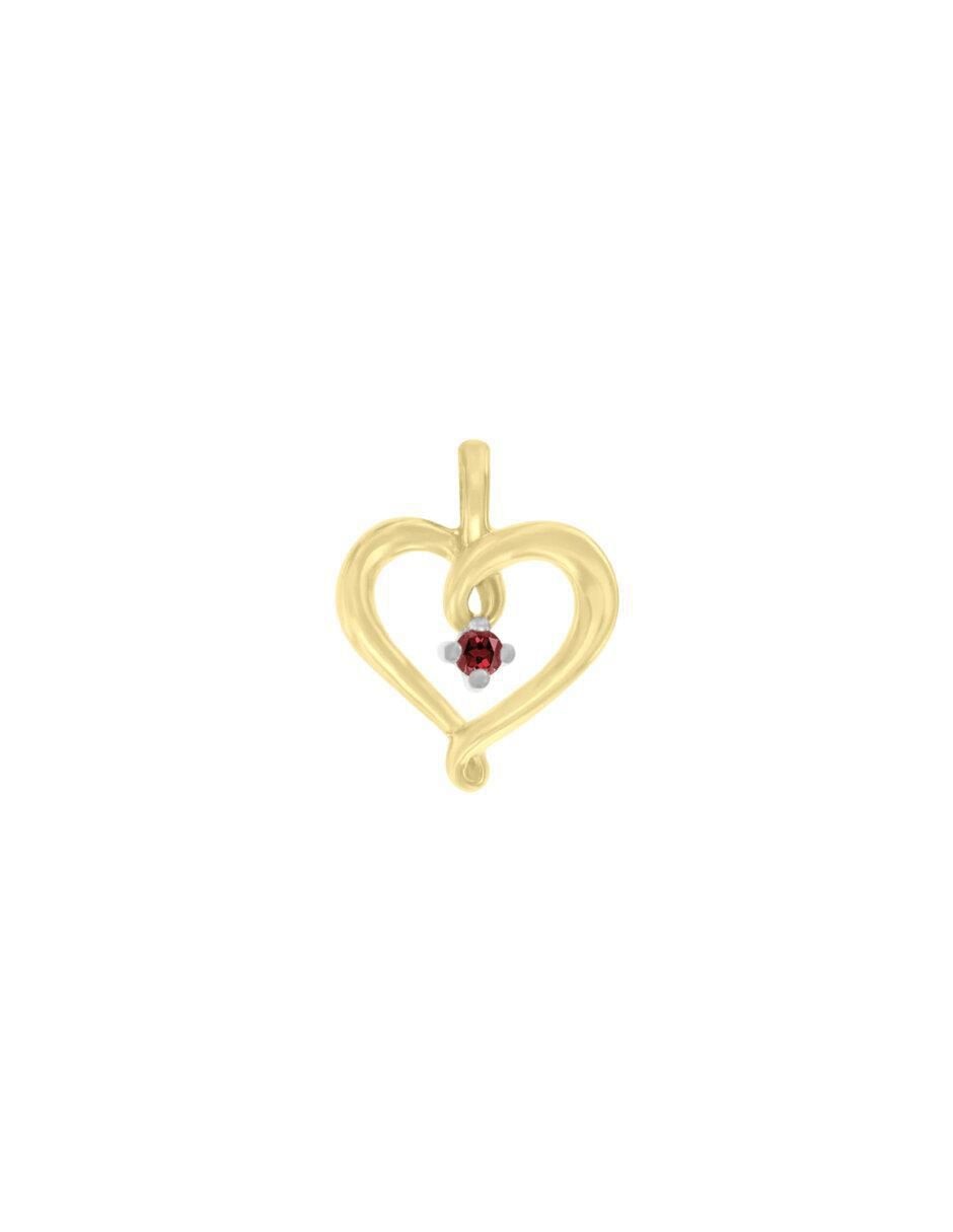 Dije de corazón coracao de oro 14 K rubí