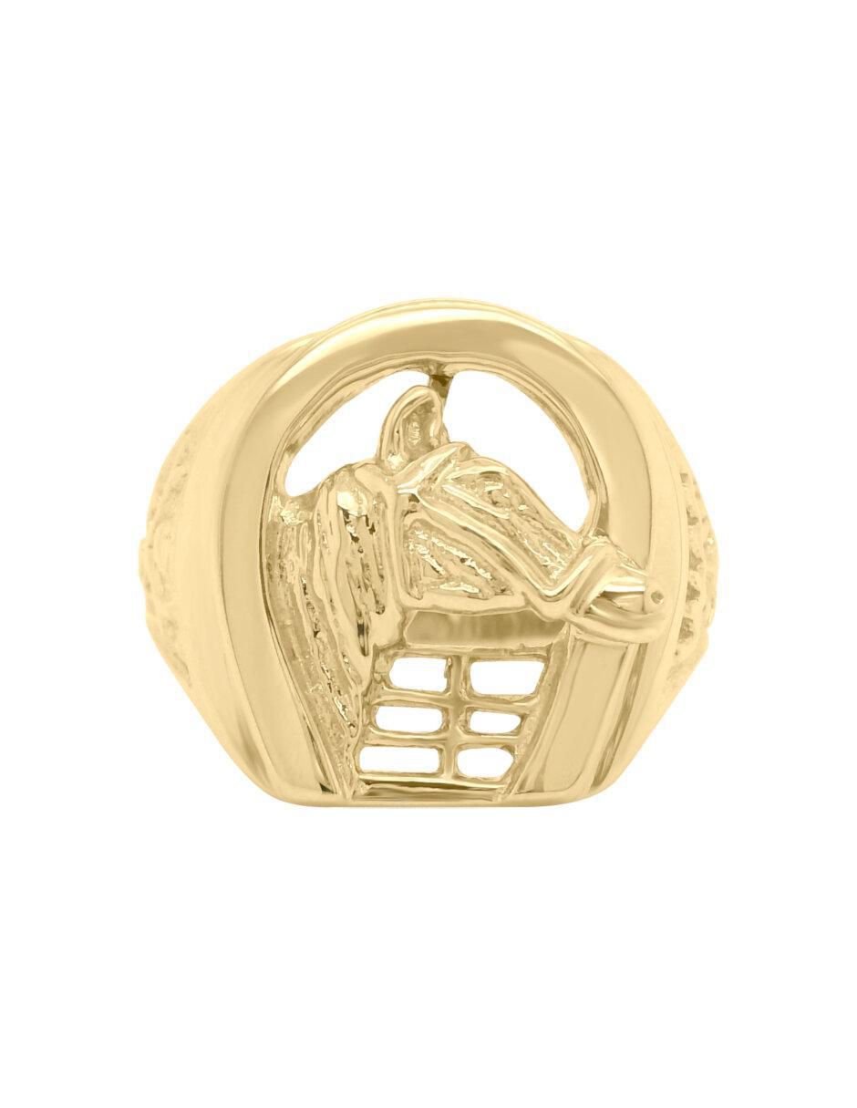 Anillo de caballo Barak 14 k de oro brillante