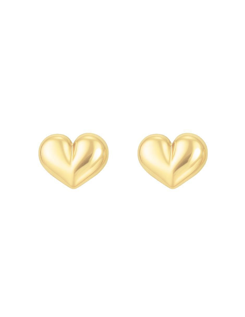 Broqueles de corazón oro 10 K con acabado pulido Broqueles de corazón oro 10 K con acabado pulido