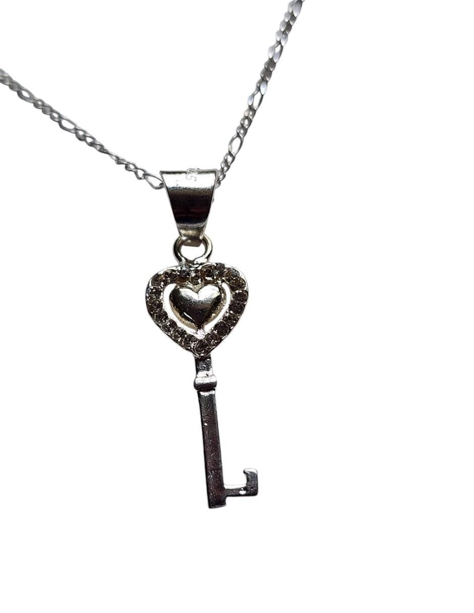 Collar con dije de llave de plata P 925 3