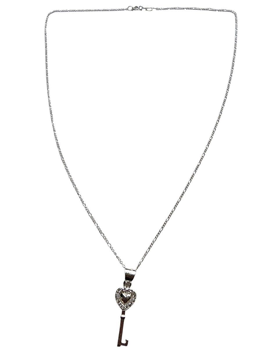 Collar con dije de llave de plata P 925 4
