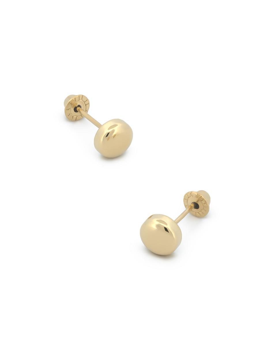 Broqueles circulares de oro 14 k con acabado liso