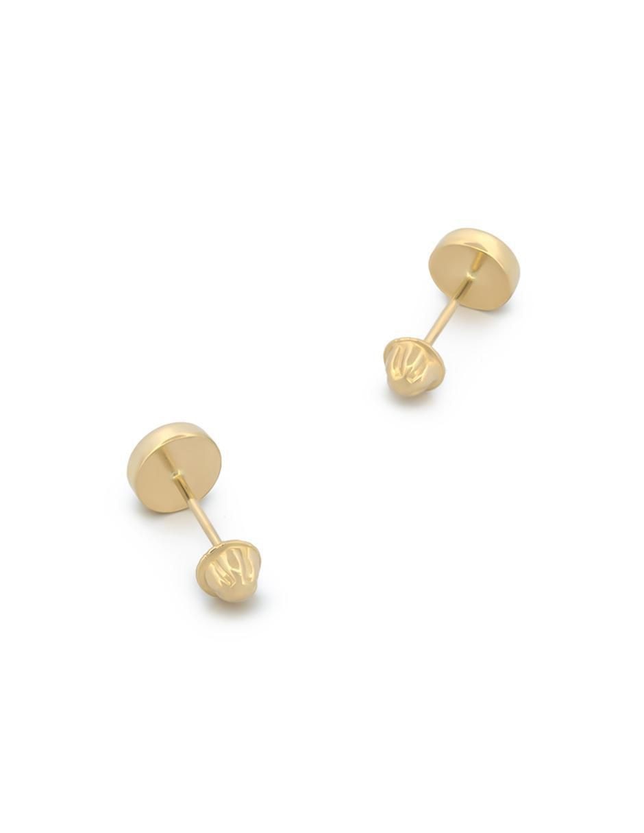 Broqueles circulares de oro 14 k con acabado liso 2