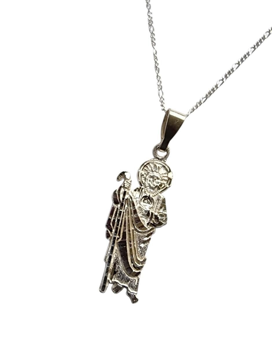 Collar con dije san judas tadeo de plata P 925 2