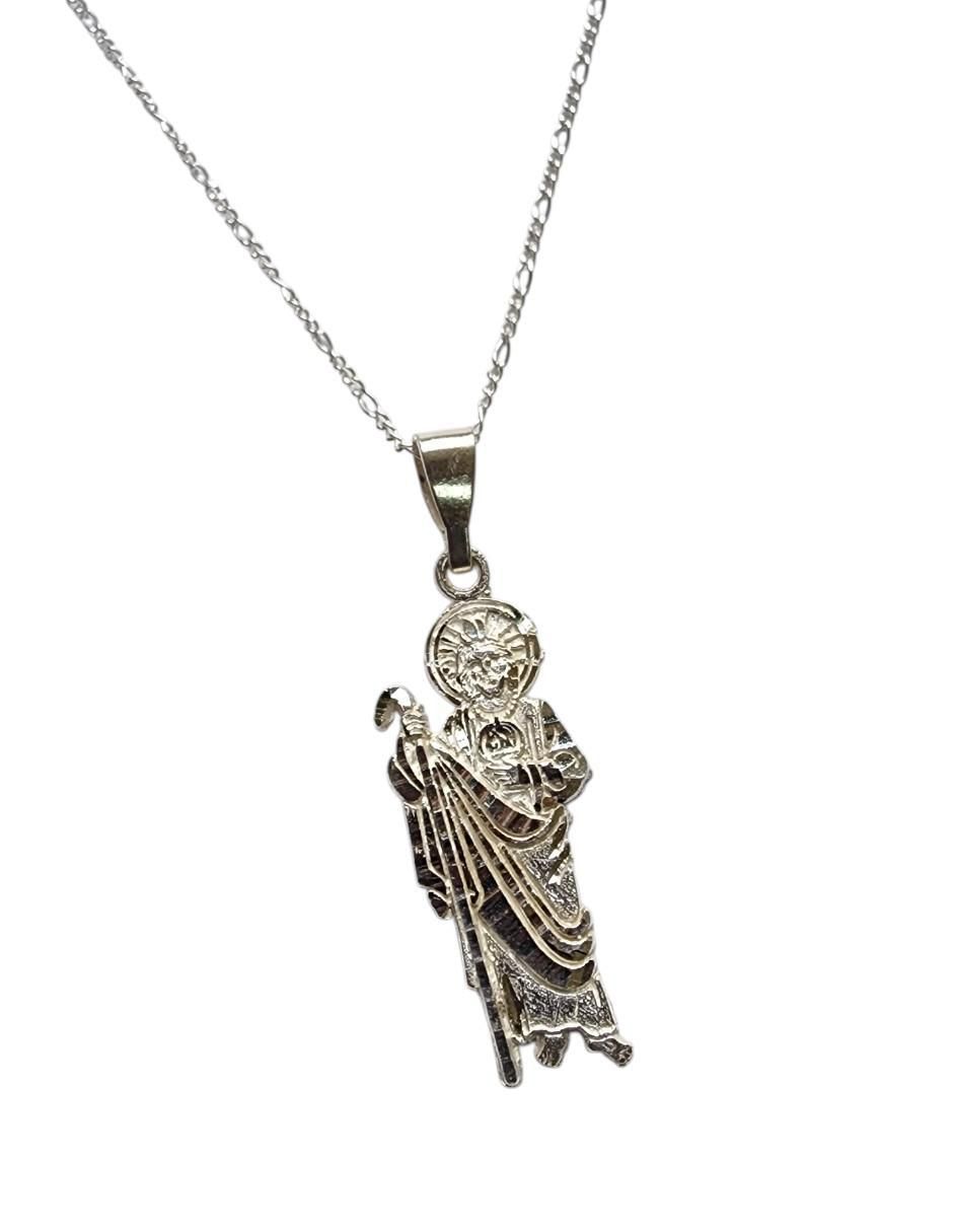 Collar con dije san judas tadeo de plata P 925 3