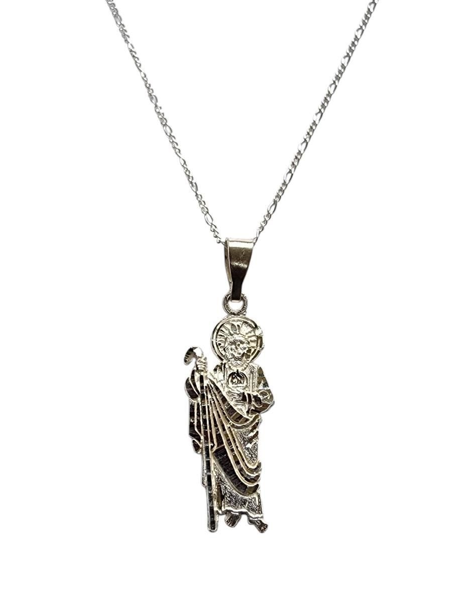 Collar con dije san judas tadeo de plata P 925 4