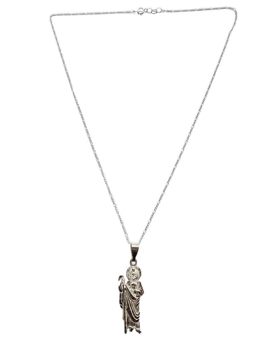 Collar con dije san judas tadeo de plata P 925 5