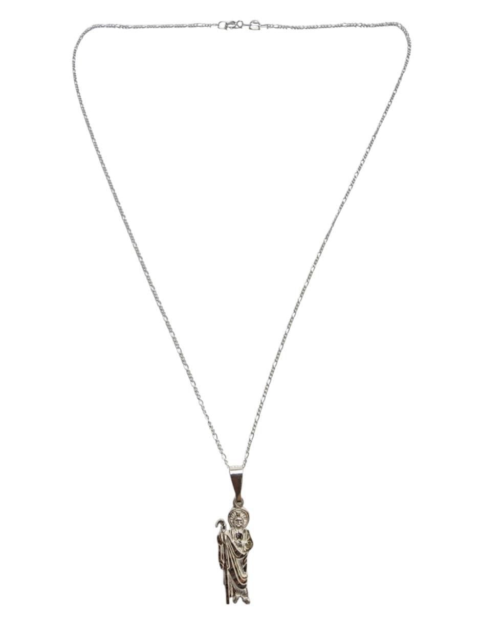Collar con dije san judas tadeo de plata P 925 2