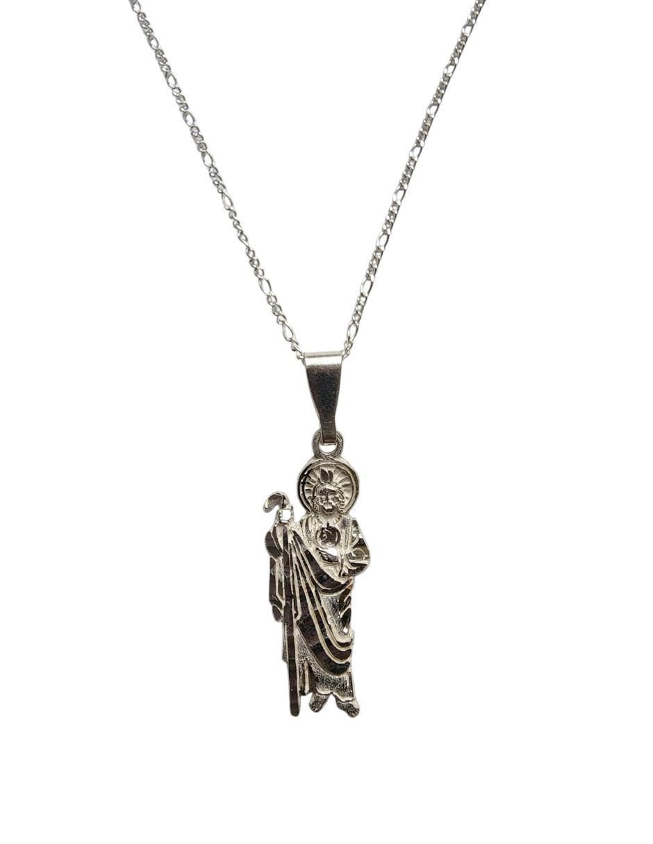 Collar con dije san judas tadeo de plata P 925 3