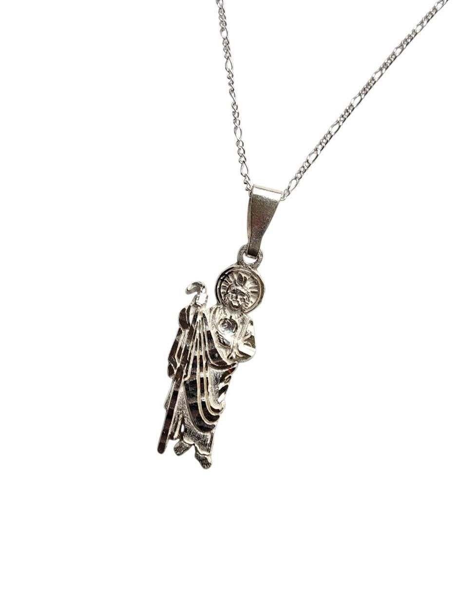 Collar con dije san judas tadeo de plata P 925 4
