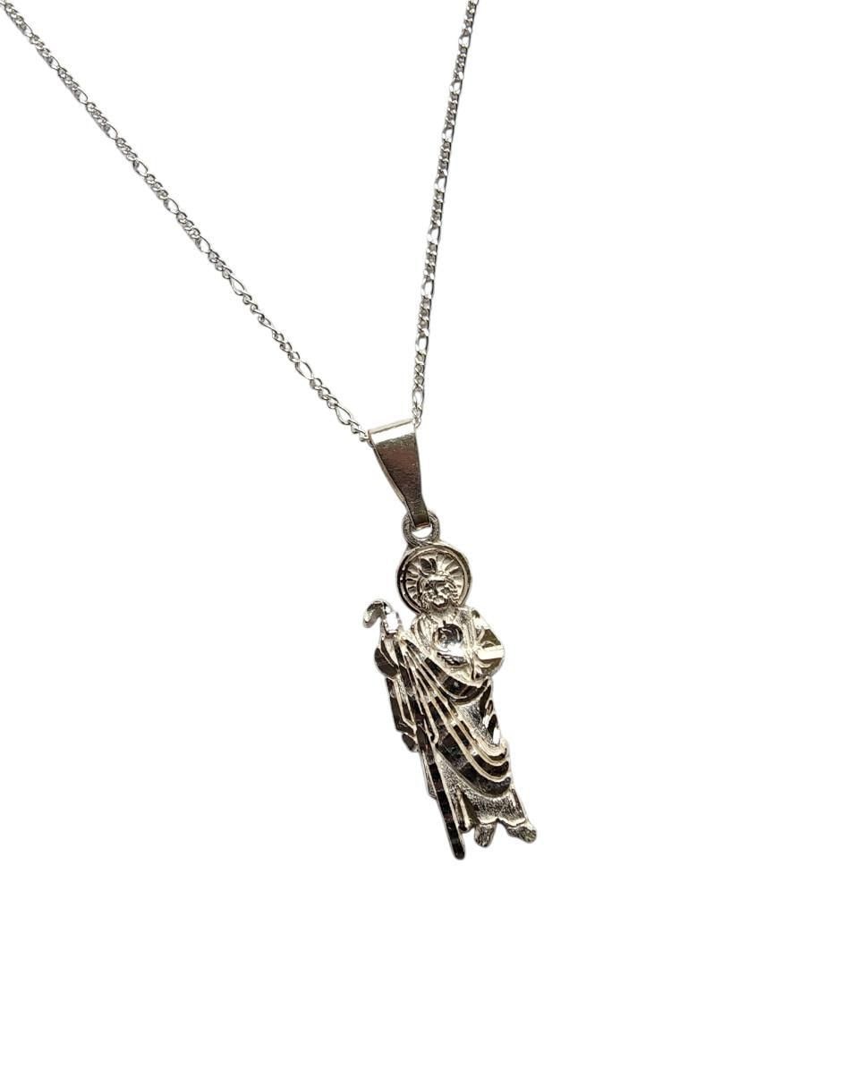 Collar con dije san judas tadeo de plata P 925 5