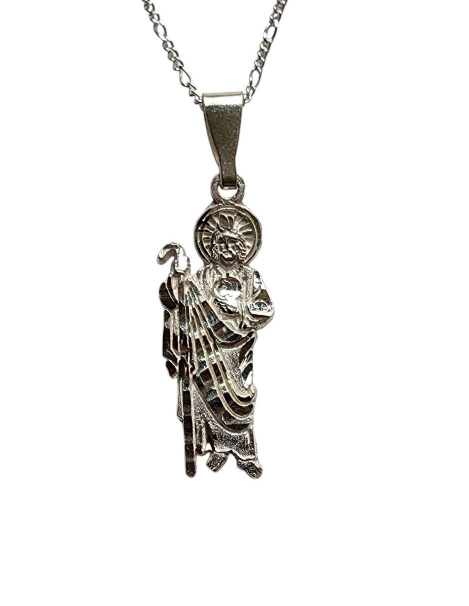 Collar con dije san judas tadeo de plata P 925 6
