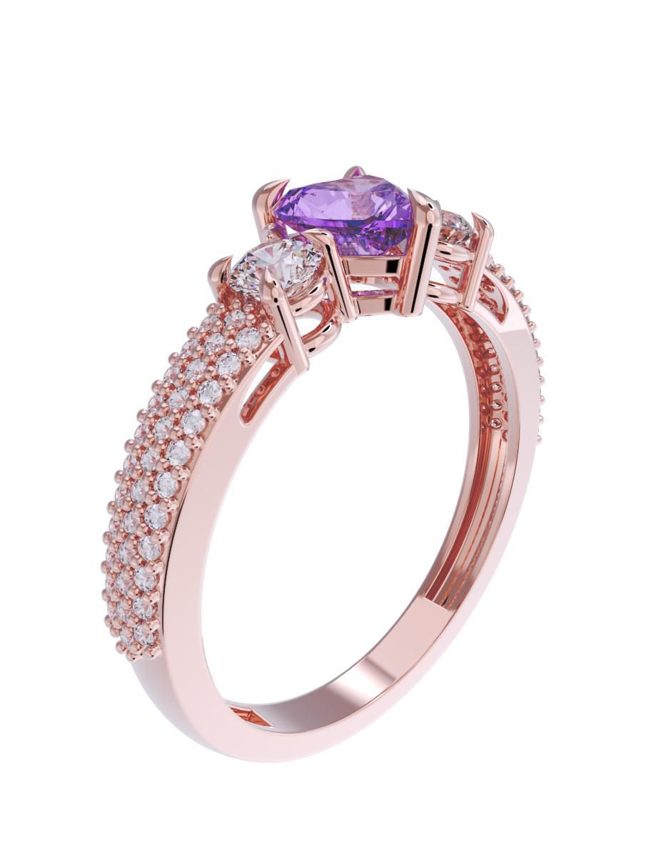 Anillo de compromiso de oro 10 k 3