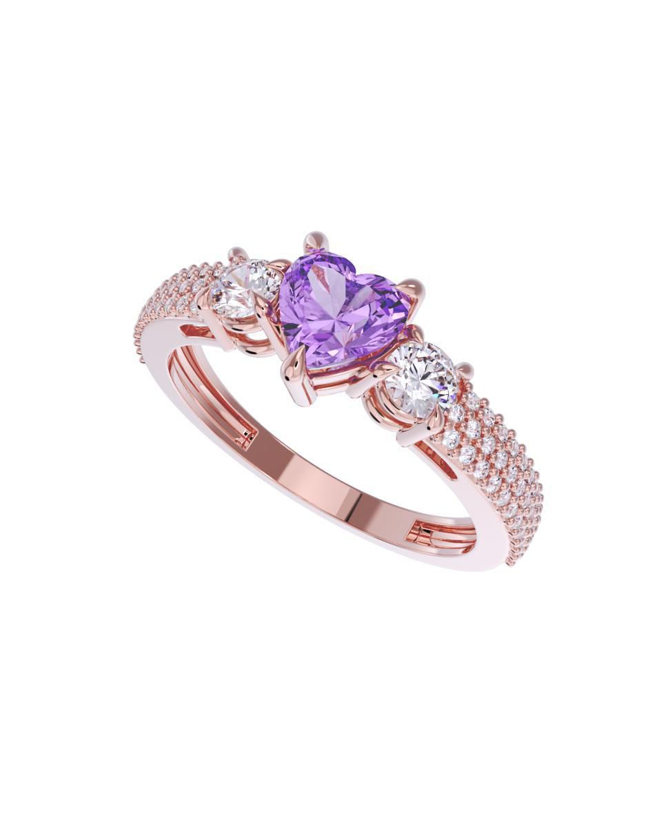 Anillo de compromiso de oro 10 k 4