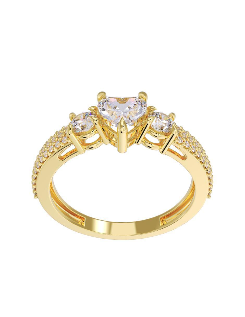 Anillo de compromiso "de" oro 10 k fonelli sin familia zirconia