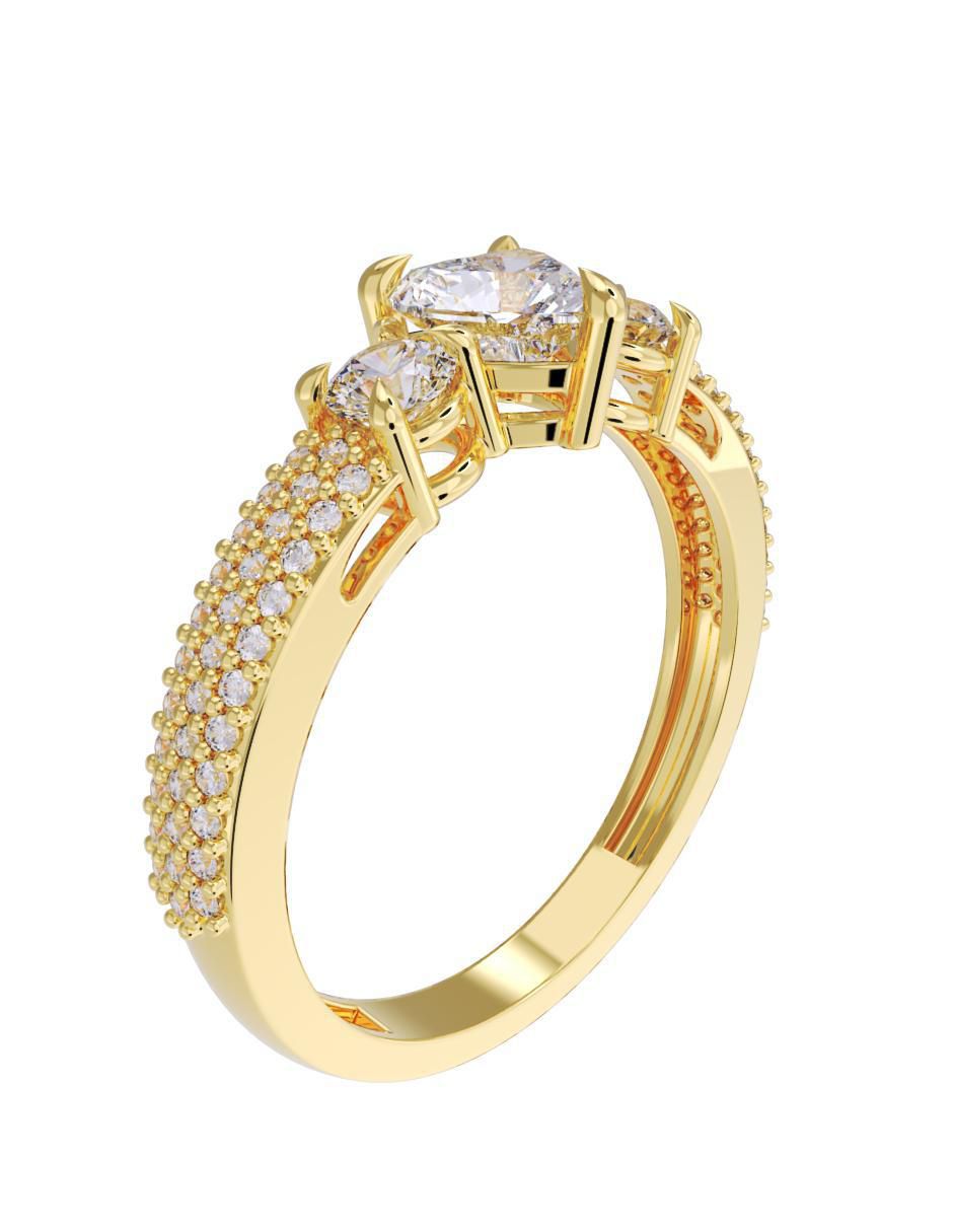 Anillo de compromiso "de" oro 10 k fonelli sin familia zirconia
