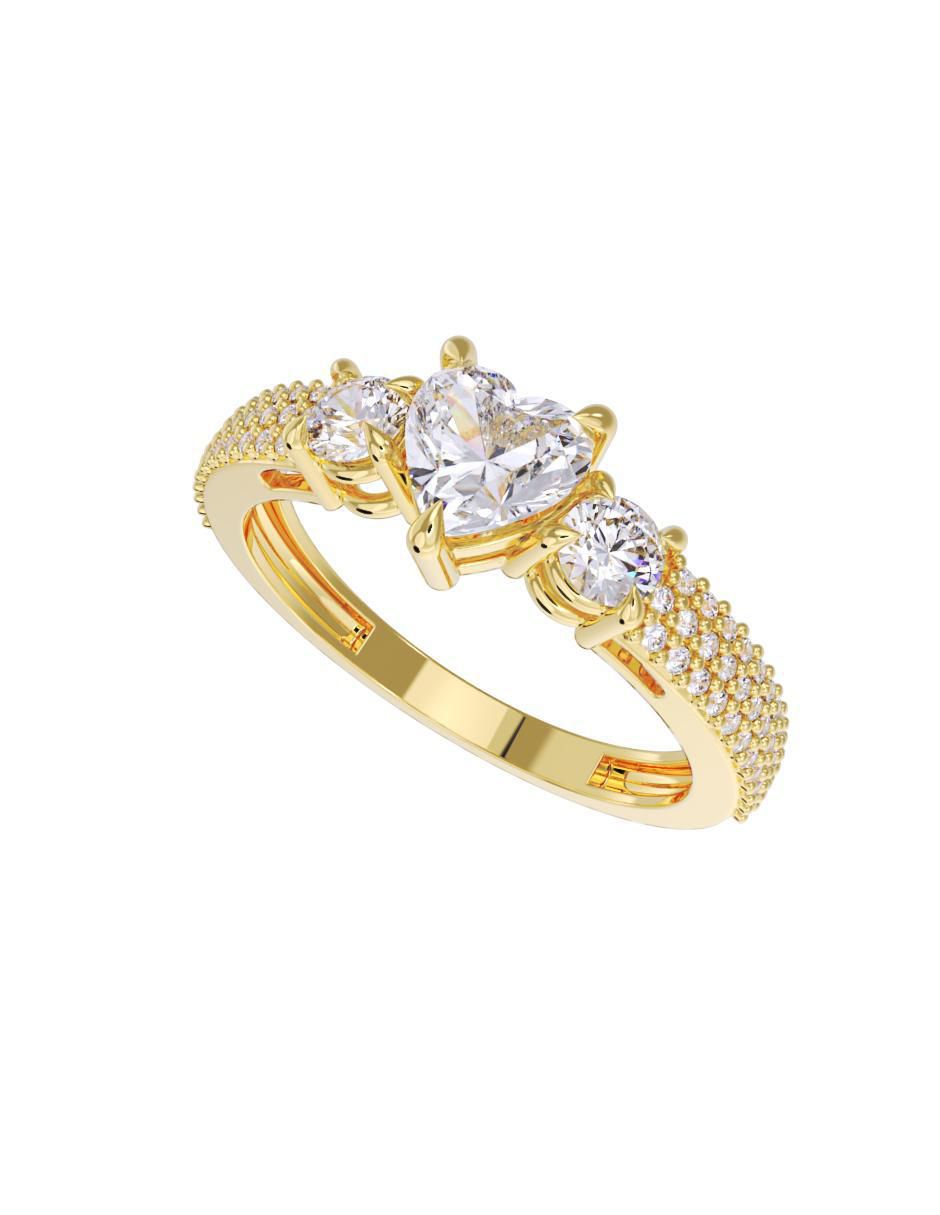 Anillo de compromiso "de" oro 10 k fonelli sin familia zirconia
