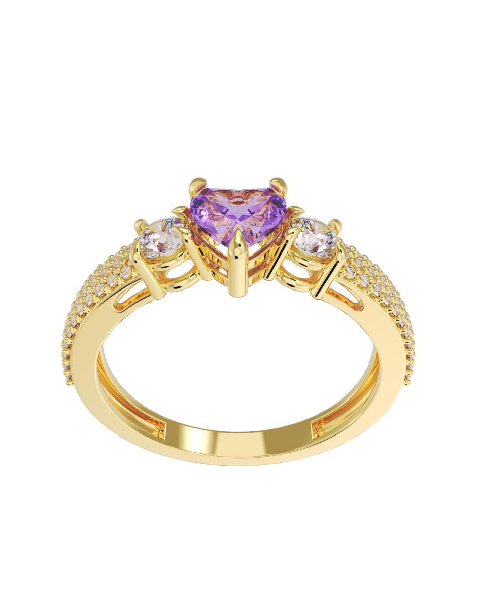 Anillo de compromiso "de" oro 10 k fonelli sin familia zirconia