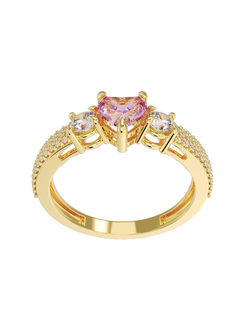Anillo de compromiso "de" oro 10 k fonelli sin familia zirconia