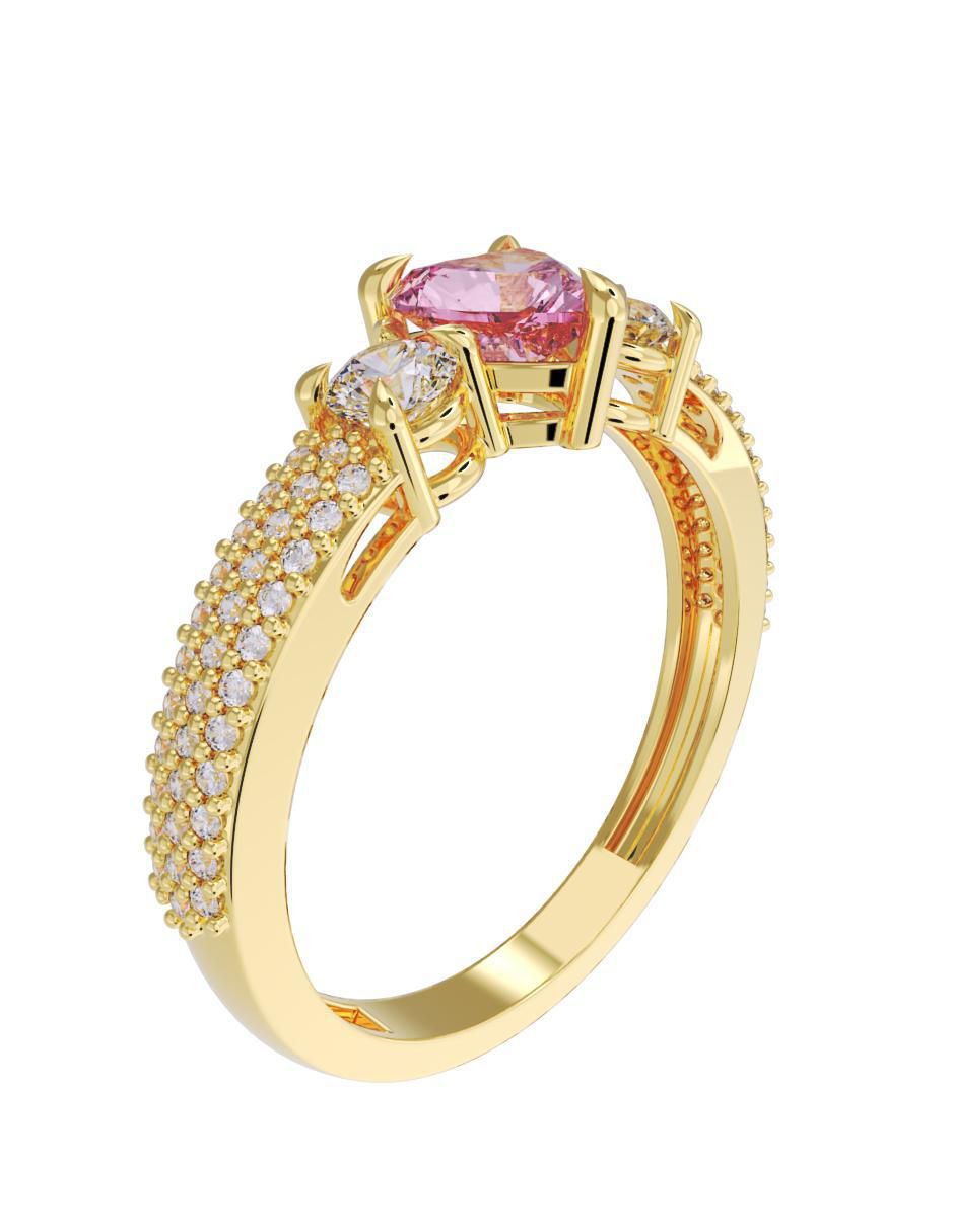 Anillo de compromiso "de" oro 10 k fonelli sin familia zirconia