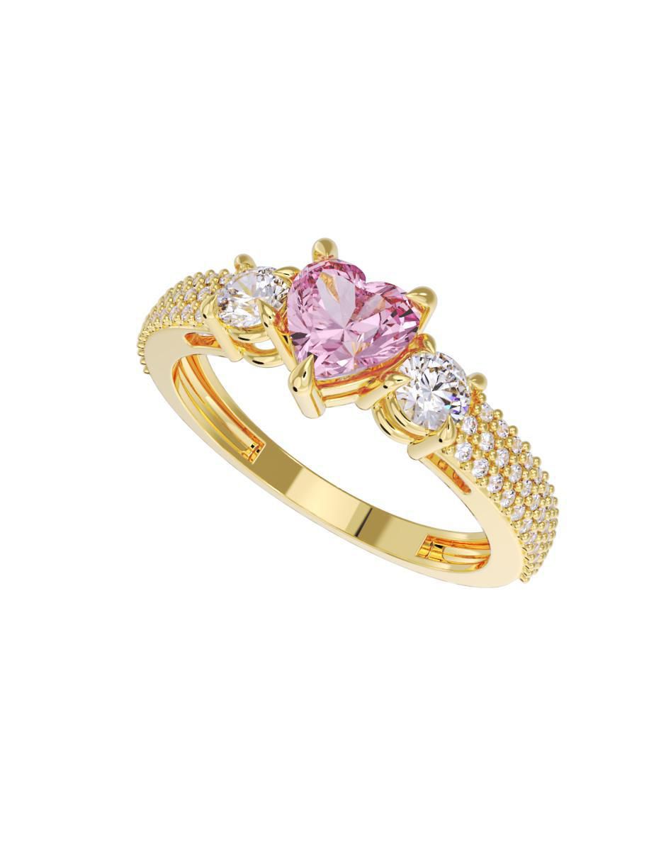 Anillo de compromiso "de" oro 10 k fonelli sin familia zirconia