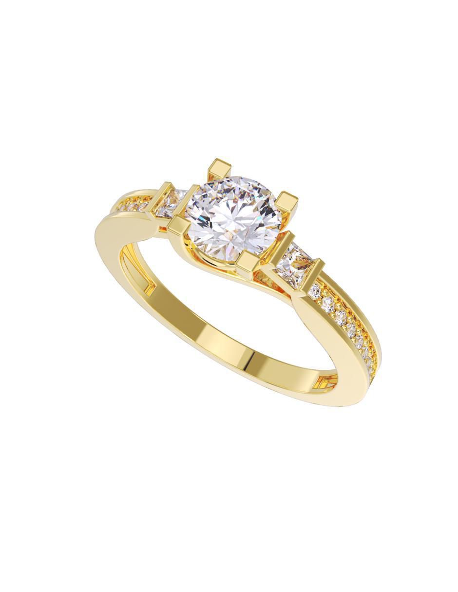 Anillo de compromiso "de" oro 10 k fonelli sin familia zirconia