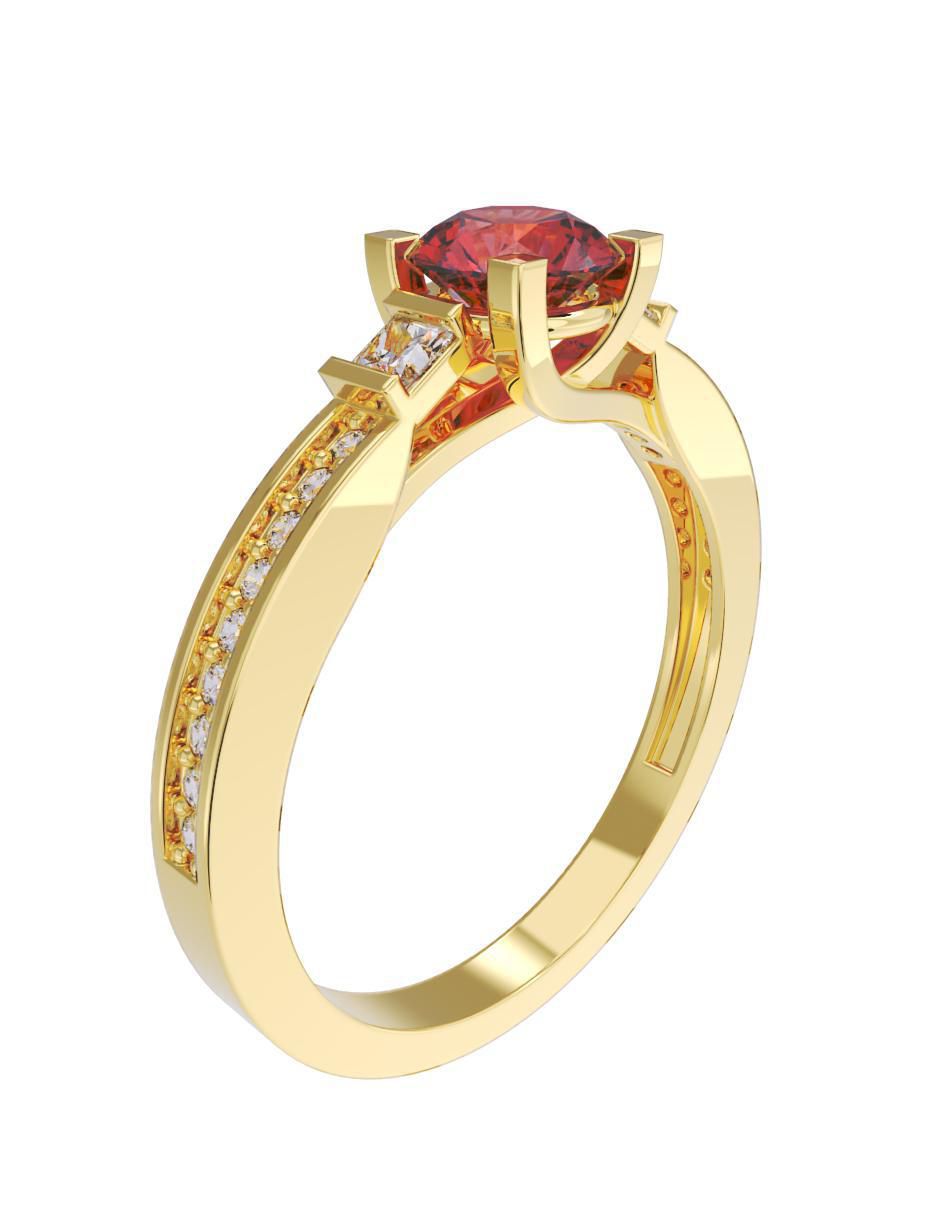 Anillo de compromiso "de" oro 10 k fonelli sin familia zirconia